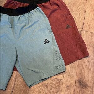 Adidas Men's Teal and Dark Rec Athletic Shorts